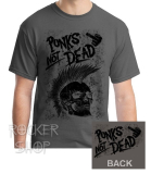 Tričko PUNKS NOT DEAD pánske-Skull/Grey