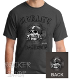 Tričko HARLEY DAVIDSON pánske-Skull/Grey