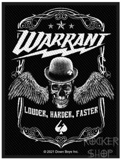 Nášivka WARRANT vyšívaná-Louder Harder Faster