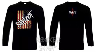 Tričko SLIPKNOT pánske-USA Flag/dlhý rukáv 