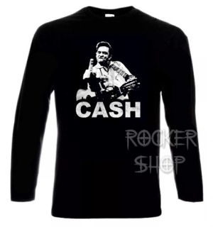 Tričko JOHNNY CASH pánske-Flip The Finger/dlhý rukáv