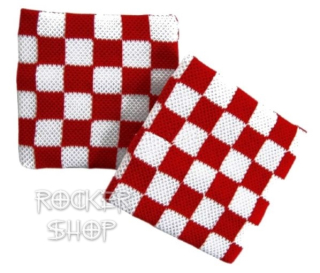 Potítko WHITE AND RED CHEQUERED